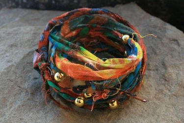 Tie Dye Fabric Wrap Bracelet