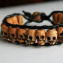 Skull Bracelet with Leather