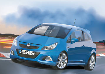 Vauxhall Corsa VXR - Photo Realistic Illustration