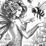 Sensuous Pixie With Bumblebee 002 (DALL-E)