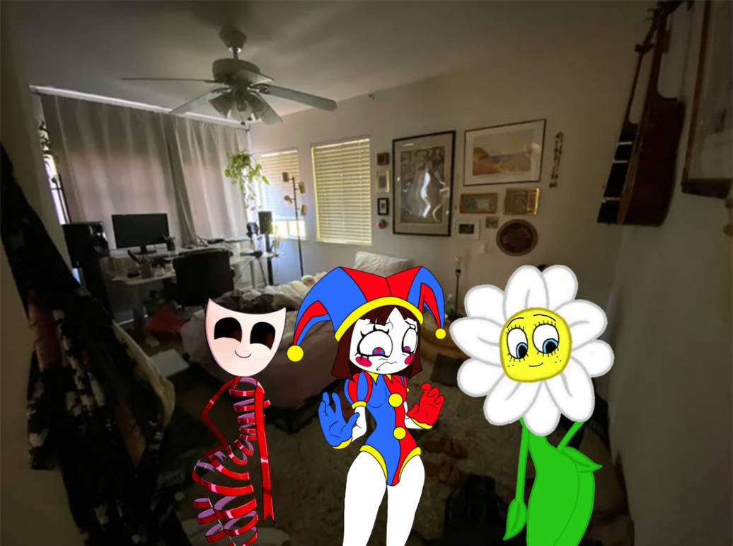 Dina Pomni and Gangle (Body) in Pomni's Bedroom by farhatauji on DeviantArt