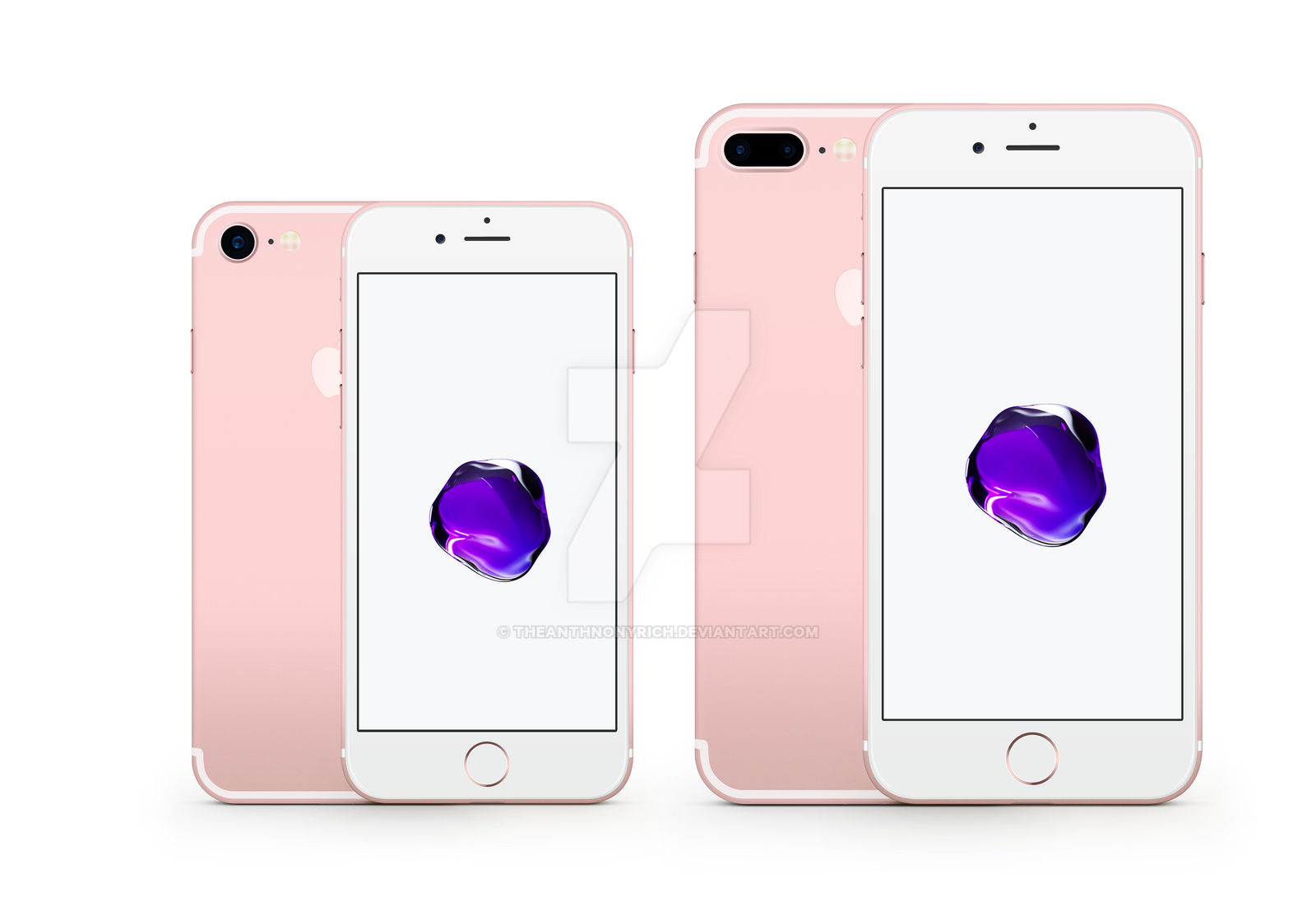 Download Iphone 7 And 7 Plus Vector Mockup Rose Gold By Theanthnonyrich On Deviantart