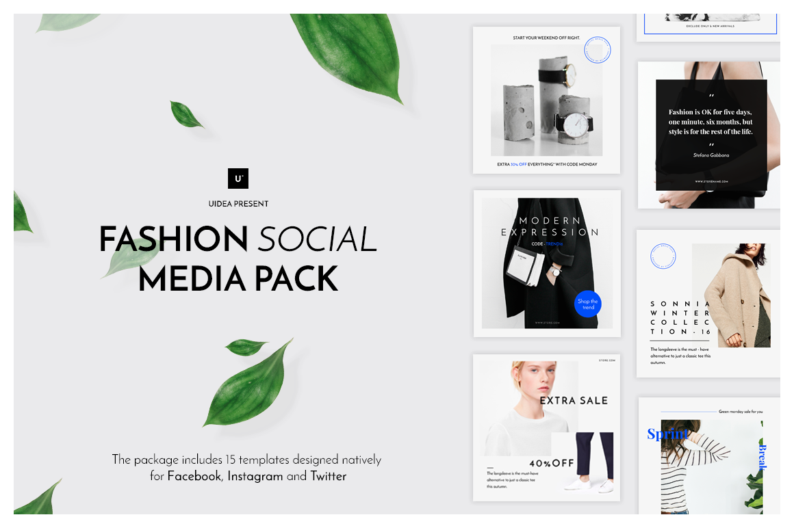 Fashion Social Media Pack by theanthnonyrich
