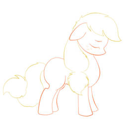 Sad filly Applejack Lineart