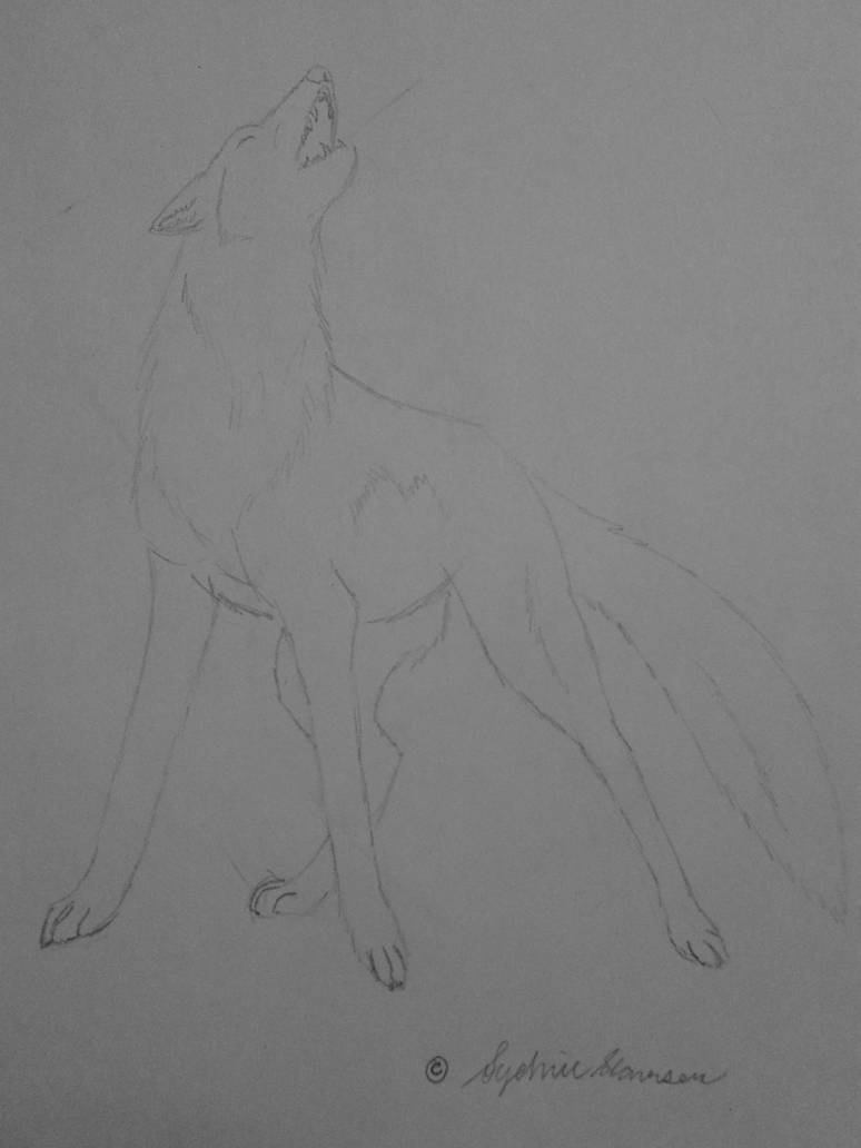 Wolf Howling Line art by Sydnohorse on DeviantArt