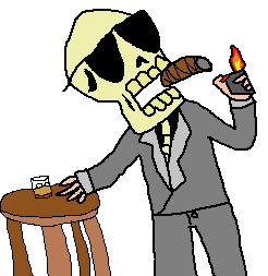 it's a skeleton smoking a cigar by mettatonfucker on DeviantArt