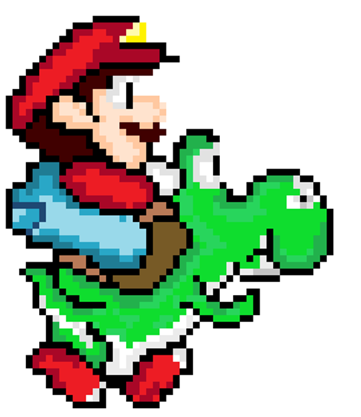 8 Bit Mario Riding Yoshi By CountVonBackward On DeviantArt.