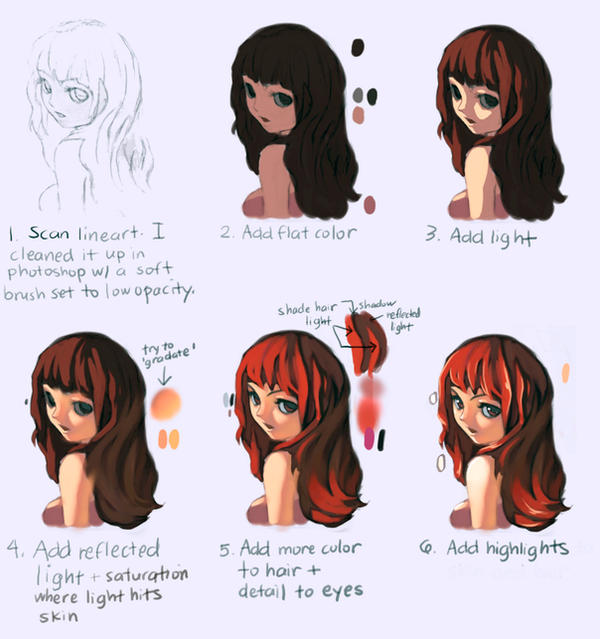 Color Tutorial: Anime Girl by TAHOpaints on DeviantArt