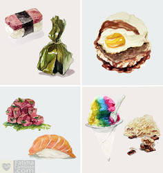 Watercolor: Hawaiian Food Series by taho