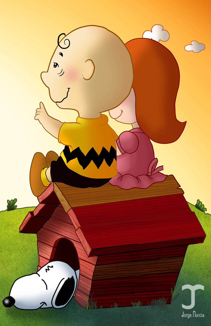 Charlie Brown and the little red haired girl