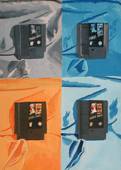 mario nes cartridge still life