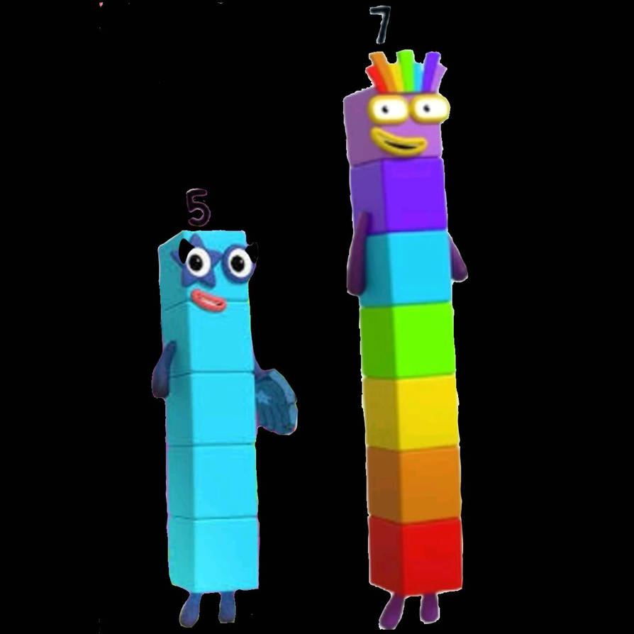 Numberblocks 5 and 7 In PNG by NeliaNana5 on DeviantArt