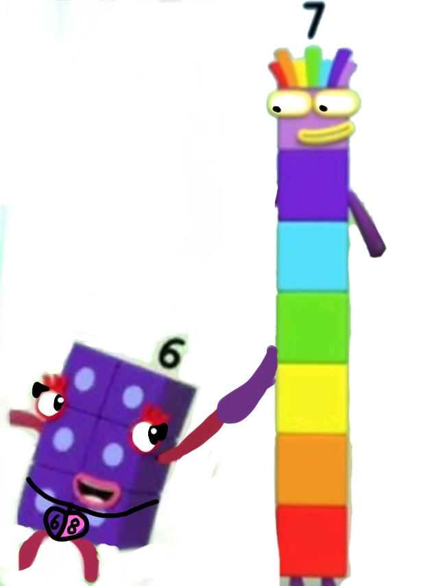 Number 7 Block Flickr Numberblock 6 and 7 are now friends by NeliaNana5 on DeviantArt