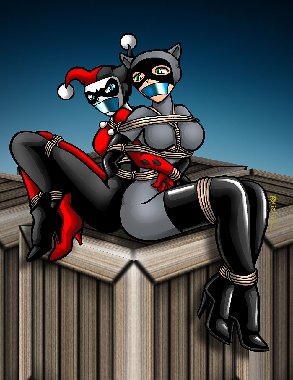 Harley and Catwoman commission