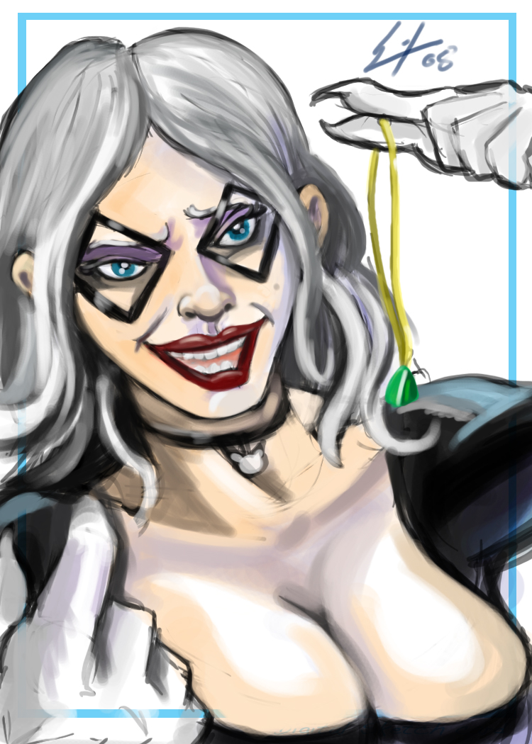 Digital Sketchcard Black cat