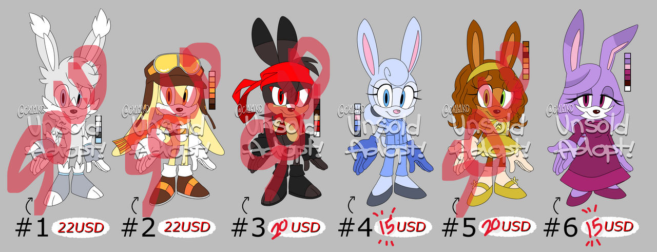 (SOLD) Sonic OC Adoptable ~ Rabbit Batch ~ by Ch1b1k0 on DeviantArt