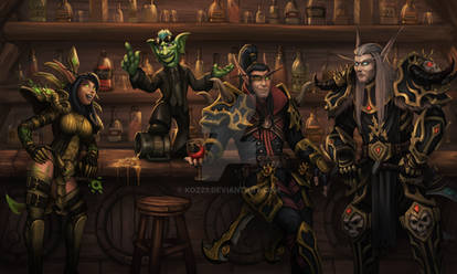 Commission: Friends at a bar