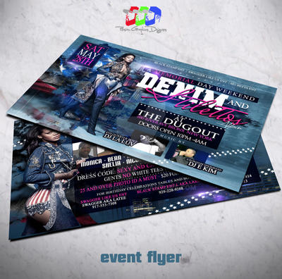 Denim and Stiletto affair Party Flyer