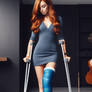 Beautiful Woman - LLC on crutches