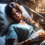 Lara Croft in hospital