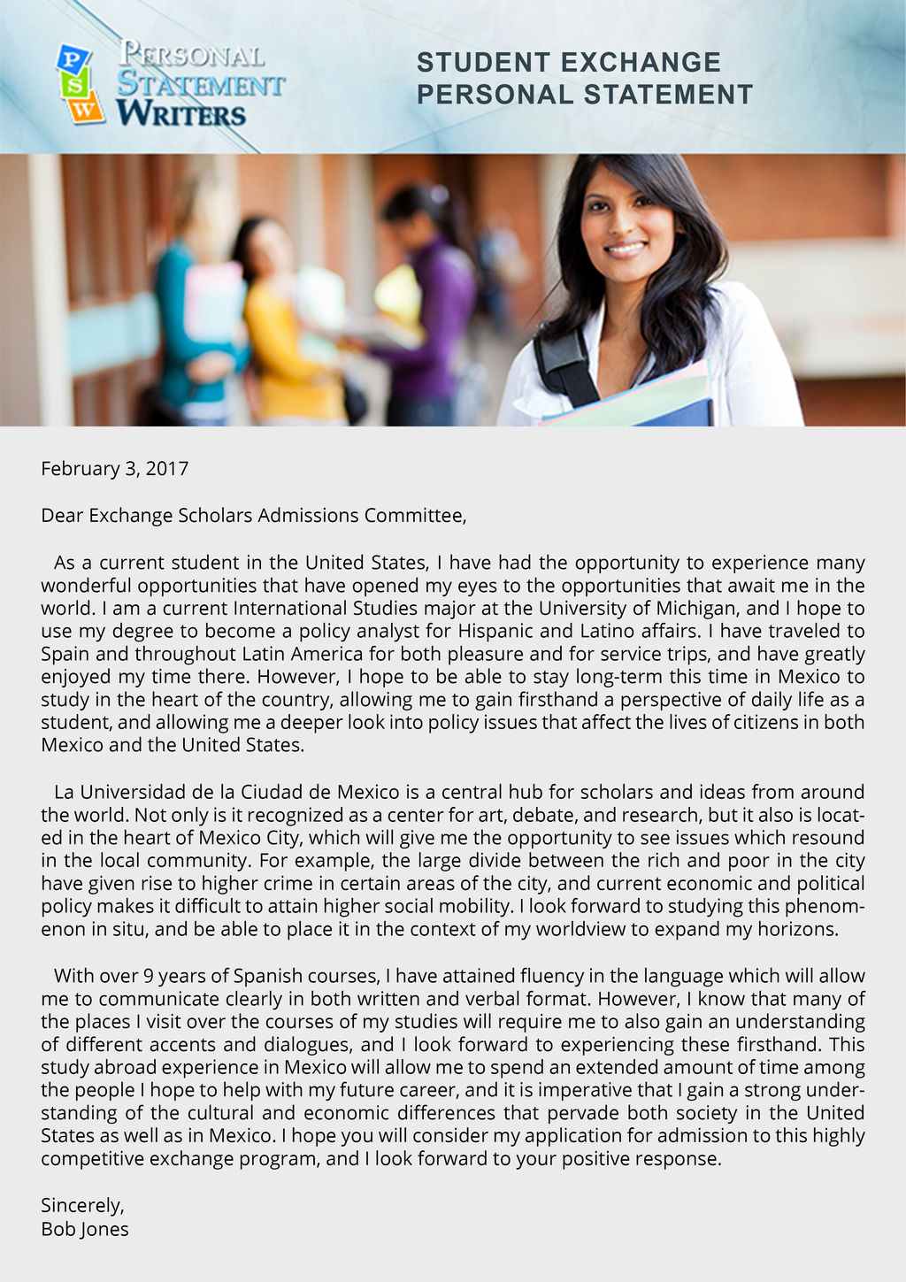 Student Exchange Personal Statement Sample by PSWritersSamples on ...