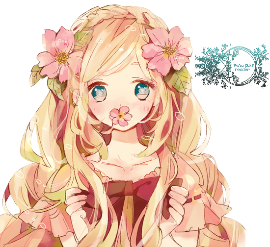 Flower blonde girl render