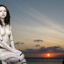 Robotic woman - variation with Hawaiian sunset