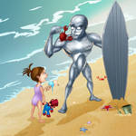 Silver Surfer At the beach by MTerrenal