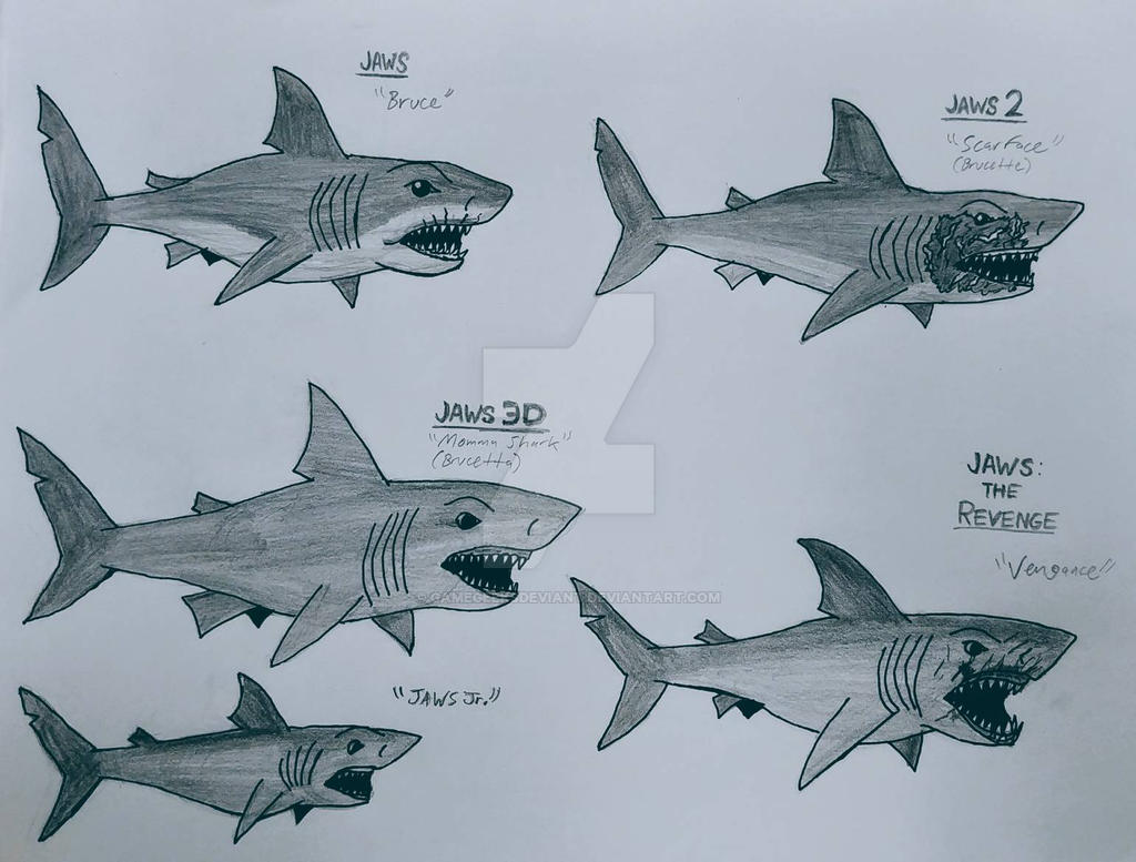 The sharks from JAWS by GameGeeksDeviant on DeviantArt