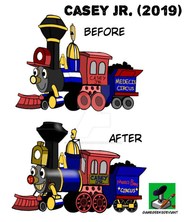 Casey Jr Draw Casey Jr 2019 comparison by GameGeeksDeviant on DeviantArt