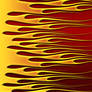 Flames - Gold on Red