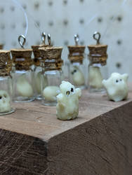 Tiny jars with tinier ghosts. :)