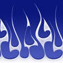 Flames - White Tribal on blue