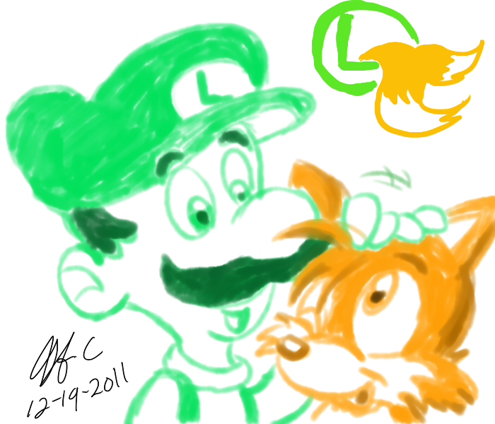 Tails n Luigi- A simple pic of cuteness