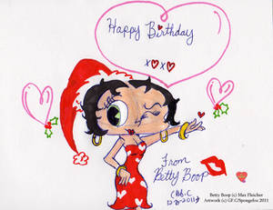 Betty Boop Christmas-Birthday Card