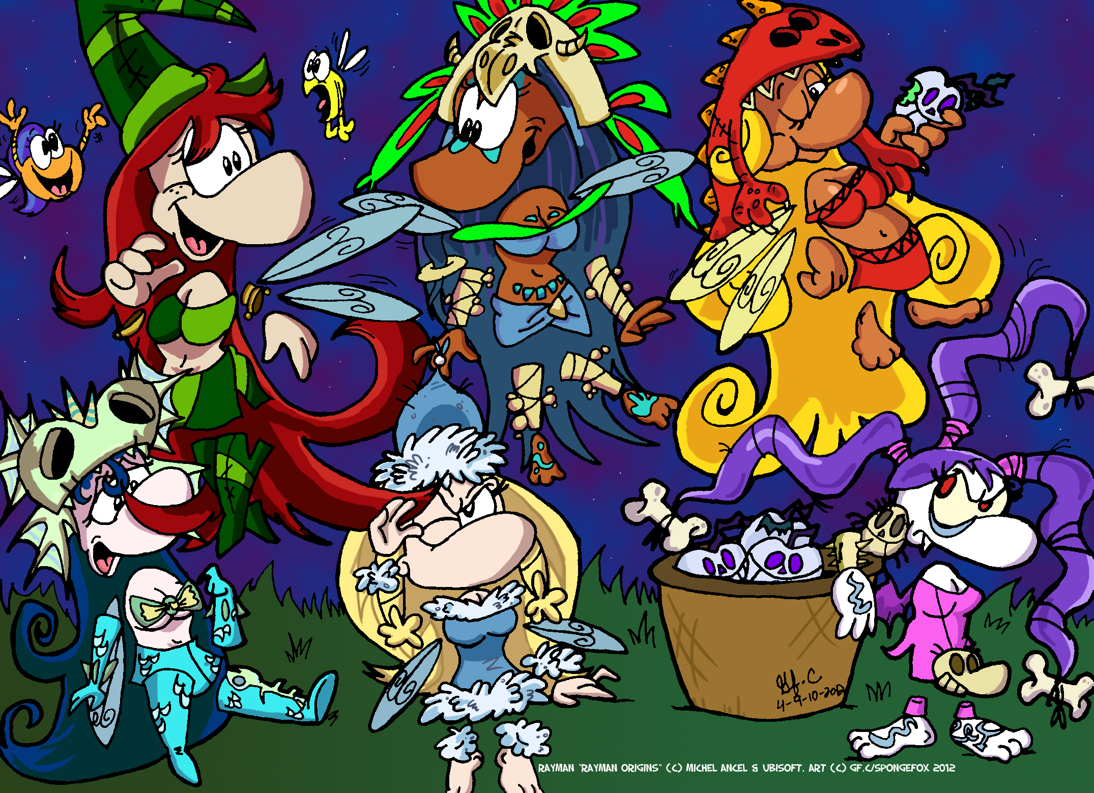 Rayman Origins Nymphs-Rayman Style by spongefox on DeviantArt