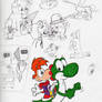 Yoshi and Rayman along with other scribbles