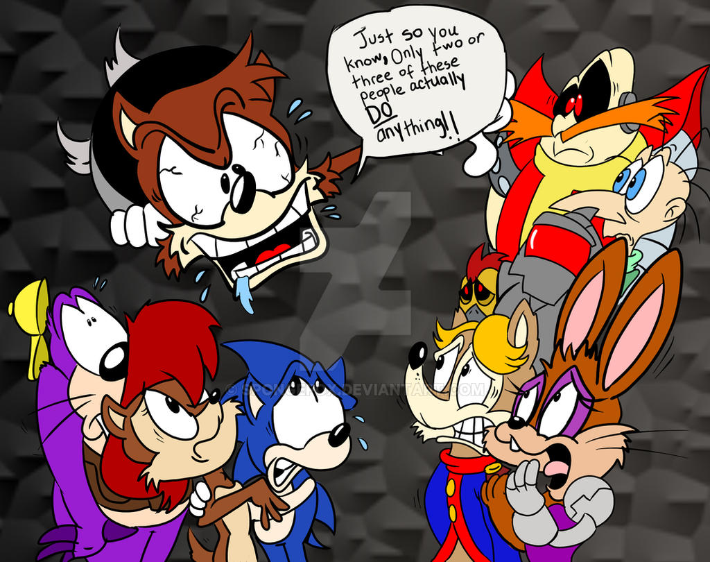 Bryson meets Sonic and Friends by spongefox on DeviantArt