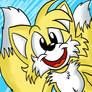 A smiling yellow two-tailed Fox