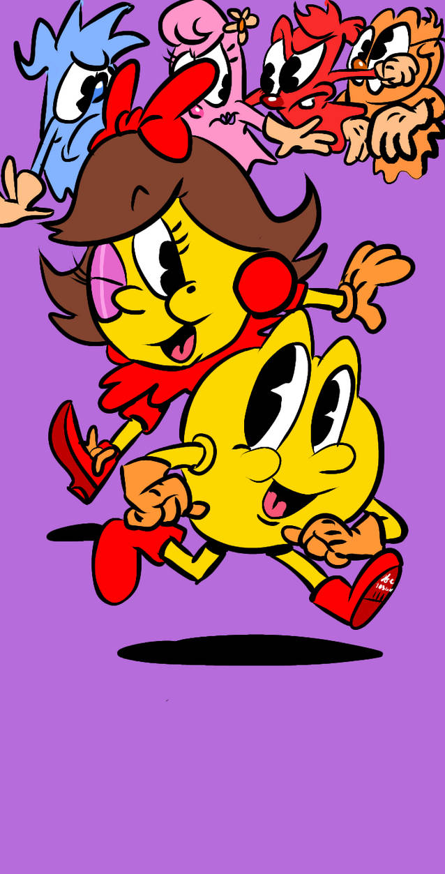 Pac-man and Ms Pac-Man Ghost chase by spongefox on DeviantArt