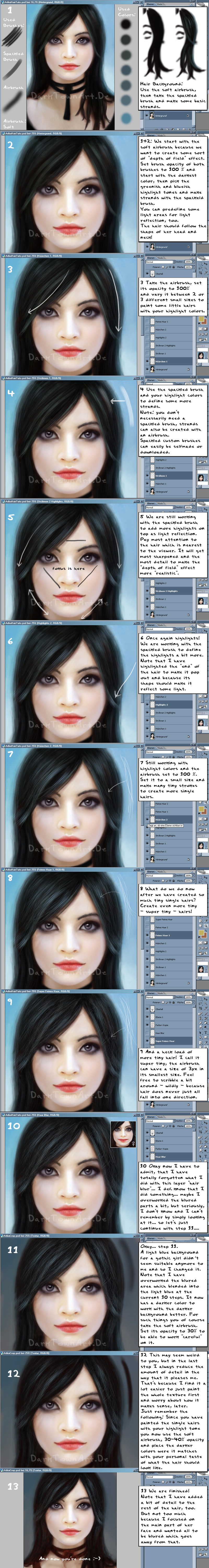 Tutorial: How to Paint Hair by ZombieSandwich