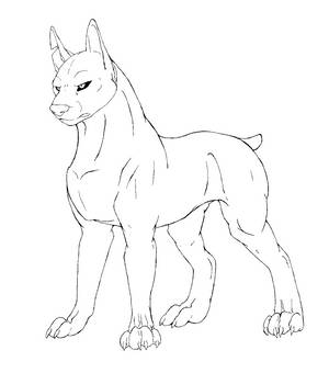 Free Dog line-art