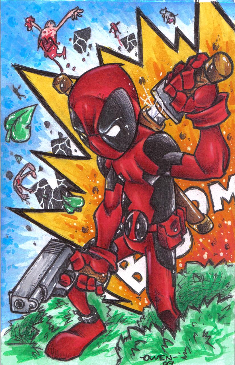 Bic Pen Deadpool Colored