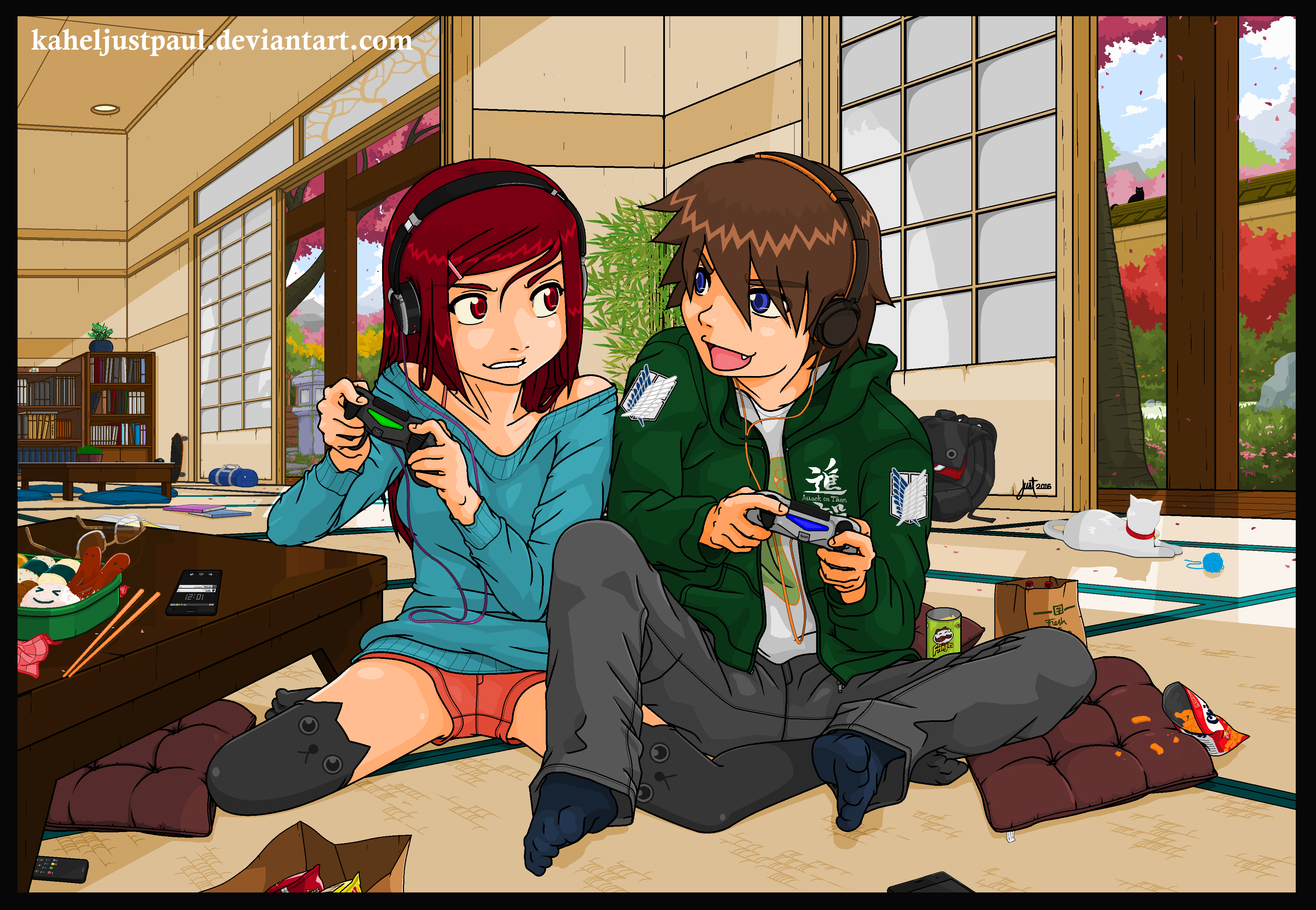 Gaming couple by kaheljustpaul on DeviantArt Gaming couple by kaheljustpaul on DeviantArt