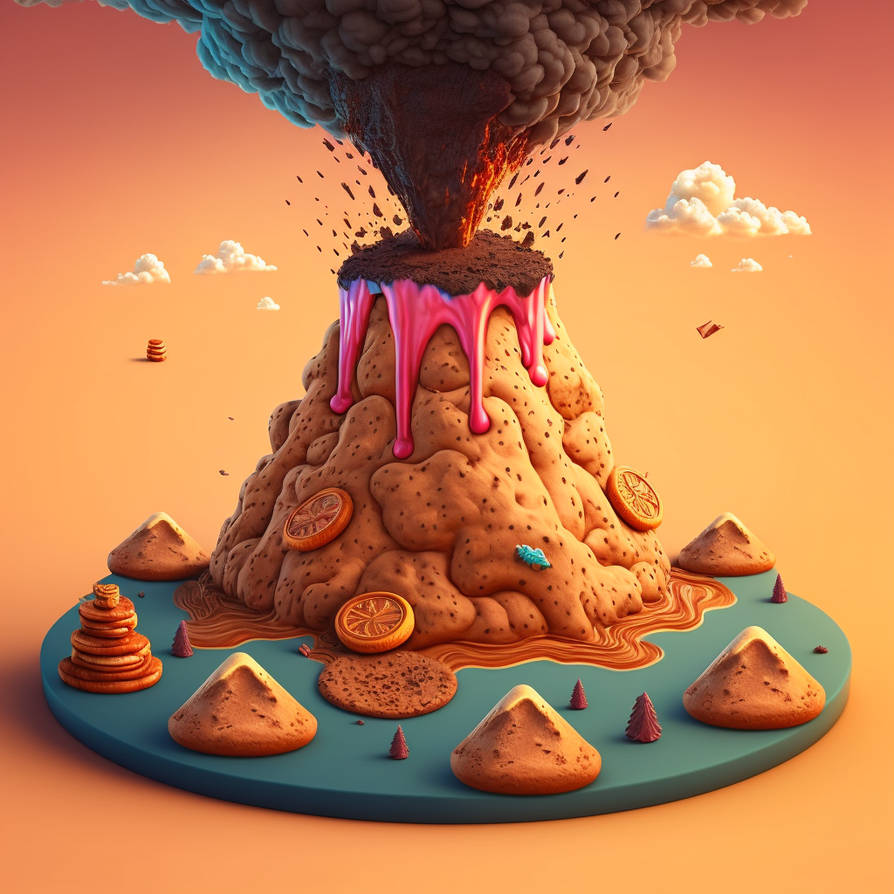 Exploding Cookies Volcano Cookie Volcano by AIGeneratedArt on DeviantArt