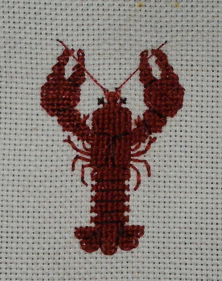 Crayfish cross stitch