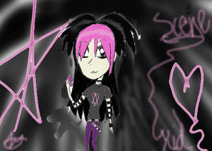 So I made a scene kid in cs4