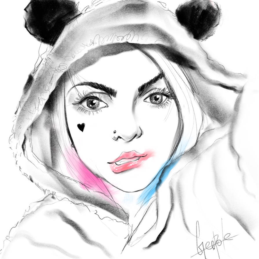 Geepole Harley Quinn in panda suit- Procreate, iPad Pro 97 by geepole on DeviantArt