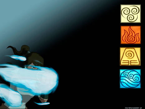 Korra and her blue flames.