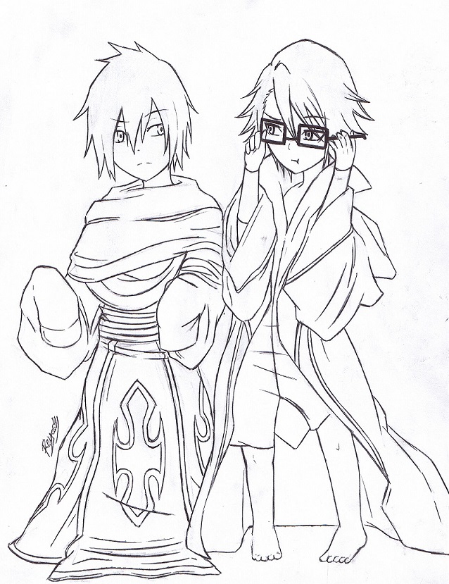 Rogue and Saruhiko (sketch)